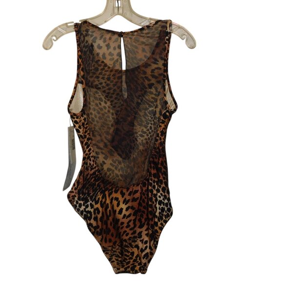 Cote D'Azur Leopard Print Body Suit Size 12 NWT Vintage Old Stock - Picture 2 of 13
